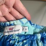 Vineyard Vines Palm Leaf One Shoulder Ruffle Midi Dress | Size 2 Blue Turquoise Photo 4