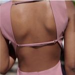 ZARA Limited Edition Backless Mauve Pink Ruched Mini Dress Medium NEW Photo 3