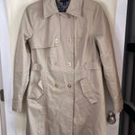 Tommy Hilfiger Classic Double Breasted Trench Coat Khaki Beige Cotton Lined Photo 0