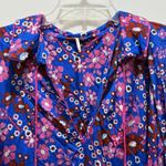 Free People  Mini Dress Floral Print Long Sleeve Tunic Casual Bohemian Medium Photo 1