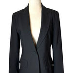 Theory  Blazer Women 6 Black Single Breasted One Button Close Stretch Ponte Photo 0