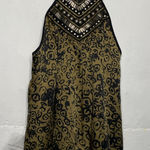 Bebe NEW Vintage Silk Halter Blouse Beaded Size Small Green Brown Photo 0