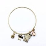 Boutique Beaded Sea Turtle Charm Colorful Bangle Bracelet Photo 3