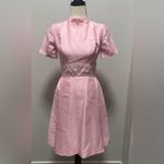 1960s Bubblegum Pink Daisy Floral Embroidered Mod Dress & Jacket Two Piece Set Size 6 Photo 6