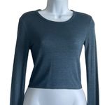 Wilfred Aritzia  Free Women Crop Top XS Green Sheer Stretch Soft Layer Streetwear Photo 0