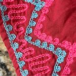 Tiare Hawaii  Red Tassel Mini Dress O/S Boho Aztec Tribal Beach Cover Up Resort Photo 8