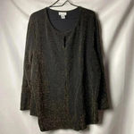 Avenue  WO SIZE 22/24 TUNIC TOP BLACK GOLD METALLIC NYLON SPANDEX BLEND CLEAN Photo 9