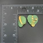 Unsigned Unique Vintage Molded Leaf Lucite Faux Jade Gold Photo 4