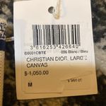 Christian Dior  Embroidered Canvas Leather Blanc/Bleu size 80 Photo 5