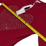 Vila Milano NEW  Cherry Red Crystal Heart Embossed Cozy Long Sleeve Size S Photo 7