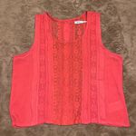 Kimchi Blue  orange lace tank top, Large Photo 0