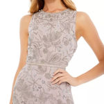 Mac Duggal NWT $457 Column Midi Dress 10741 in Vintage Lilac Beaded Formal Sz 14 Photo 0