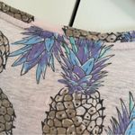 Lucky Brand  Linen Pineapple Print Blouse Top Sz 1X Short Sleeves Scoop Neck Photo 11