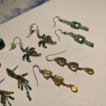 Lot Of 5 Costume Earrings Pierced Dangle Green / Yellow Photo 5