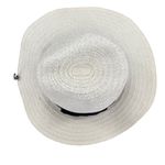 White Paper Straw Panama Fedora Sun Hat White Photo 8