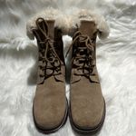 L.L.Bean Tan Suede Shearling Boots Size 10 Fisherman Core B77 Tan Photo 4