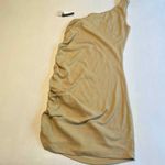 BP . Women's One Shoulder Ruched Ribbed Bodycon Dress - Beige, Small Photo 9