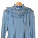 Vintage Dusty Blue Ruffle Collar Prairie Maxi Dress Photo 3