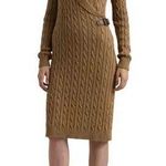 Calvin Klein Women’s Buckle Black Wrap Cable Knit Sweater Dress Size Medium Photo 0