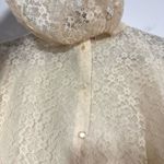 Vintage 1 Park Ave Cream Lace Coquette Union Made Button Down Shirt Size XL Photo 4