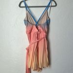 Lulu's Blue and Pink Pleated Ombré Romper size M Orange Size M Photo 10