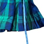 Aerie  Pleated Plaid Mini Skirt Green/Blue Small Photo 8