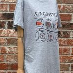 Singapore grey vintage tourist tee with pictures of historical landmarks… Gray Photo 3