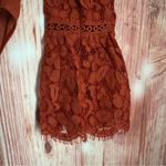 Endless Rose Rust Brown Lace Open Back Flare Sleeve Bodysuit Size XS Photo 5