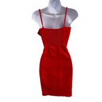 Cynthia Rowley Cynthia‎ Rowley Red Button Front Spaghetti Straps Linen Summer Mini Dress US 8 Photo 3