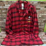 Disney  Women’s Buffalo plaid Mickey Mouse pajama Top Photo 0