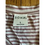 Soma  Pajama Set Womens Large Pink White Stripe Top Pants Soft Stretch Loungewear Photo 2