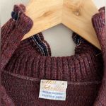 Vintage 70s Miss Pernilla Balloon Sleeve Knit Top Burgundy Boho Pullover Sweater Blue Photo 3