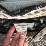 Foxcroft  Black White Long Sleeve Button Down Collar Shirt Wrinkle Free 12 Fitted Photo 2