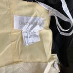 David's Bridal  Butter Yellow Strapless Gown Matte Satin Embroidery Flower 12 Photo 8