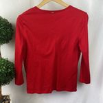 St. John  Sport Marie Gray Red V Neck Long Sleeve Tee T Shirt Top M Photo 1