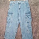 Old Navy Mid Rise Baggy Cargo Wide Leg Barrel Womens Size 12 Photo 0