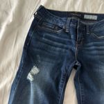 Aeropostale Dark Wash Low Rise Destroyed Jeggings Photo 3