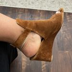 Gianvito Rossi  Cinnamon Suede Slingback High Heel Open-Toe Sandals 38 1/2 Photo 2