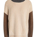 Naadam Fisherman Colorblock Cashmere‎ Wool Turtleneck Sweater size xs Gray Photo 0