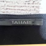 Tahari Black Short Sleeve Surplice V Neck Faux Wrap Drape Top Size Small Photo 6