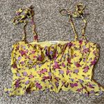 For Love & Lemons  Beaumont Top in Yellow Floral Size Small Photo 3