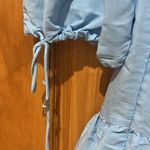 ZESICA Women's Blue Dress Long Sleeve Smocked Tiered Flowy Mini Dress Sz Medium Photo 3