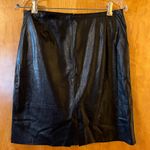 Max Mara Womens Black Genuine Leather Skirt Luxury Designer Made In Italy Size 8 Photo 1