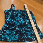 Lands’ End women’s floral tankini swim top size 14 . Black Photo 3