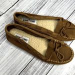 Minnetonka  Brown Moccasins Loafers Brown Leather Slip On sz 8 Photo 0