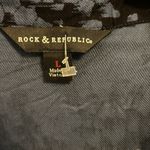 Rock & Republic .. BLUE AND BLACK DESIGN WRAP STYLE BLOUSE.. HI LOW HEM Photo 4