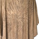 Alberto Makali  faux leather laser cut out pattern brown poncho M Photo 6
