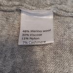 BENEDETTA B. GRAY BLUE MERINO WOOL CASHMERE OPEN LONG LINE CARDIGAN VEST SMALL Photo 11