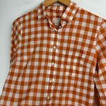 J.Crew Gingham Preppy Plaid Button Down Top Sz 0 Spring Orange White Cotton Photo 10