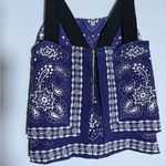 Sandro  Navy Bandana Print Crop Top size 1 silk Photo 4
